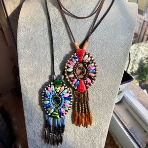 Handmade Colorful Boho Long Bead Dangle Necklaces